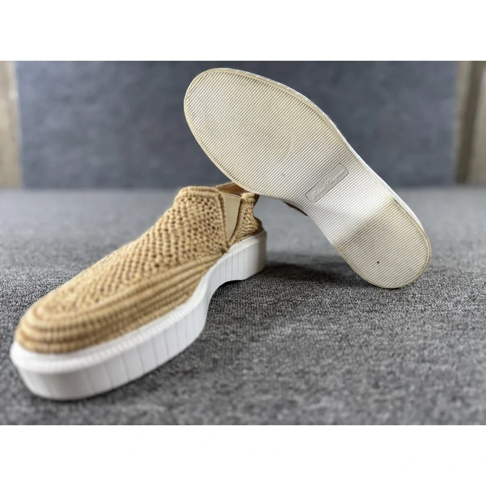 Isabel Marant Shoes Womens 7 Beige Woven Platform Slip On Raffia - Picture 12 of 14